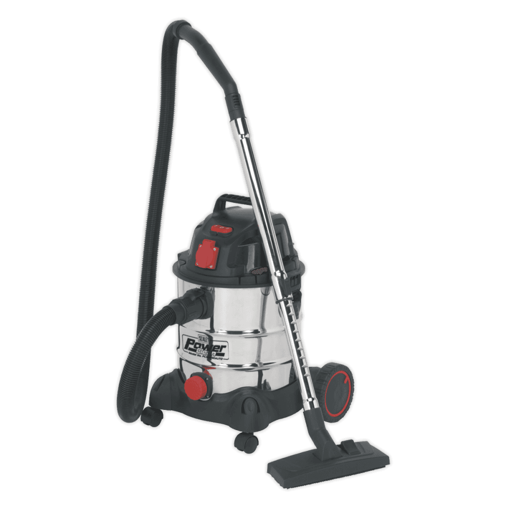 Sealey Vacuum Cleaner Industrial 20ltr 1400W/230V Stainless Bin Auto Start Model No-PC200SDAUTO
