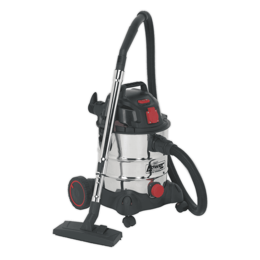 Sealey Vacuum Cleaner Industrial 20ltr 1400W/230V Stainless Bin Auto Start Model No-PC200SDAUTO