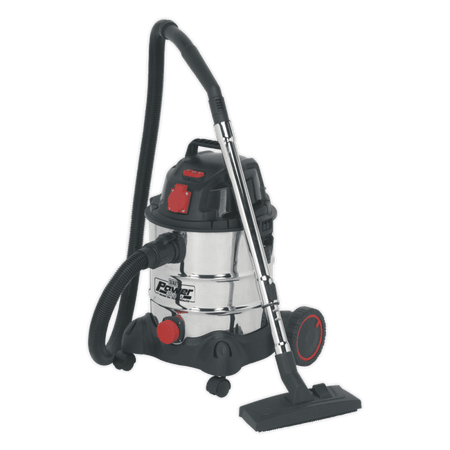Sealey Vacuum Cleaner Industrial 20ltr 1400W/230V Stainless Bin Auto Start Model No-PC200SDAUTO
