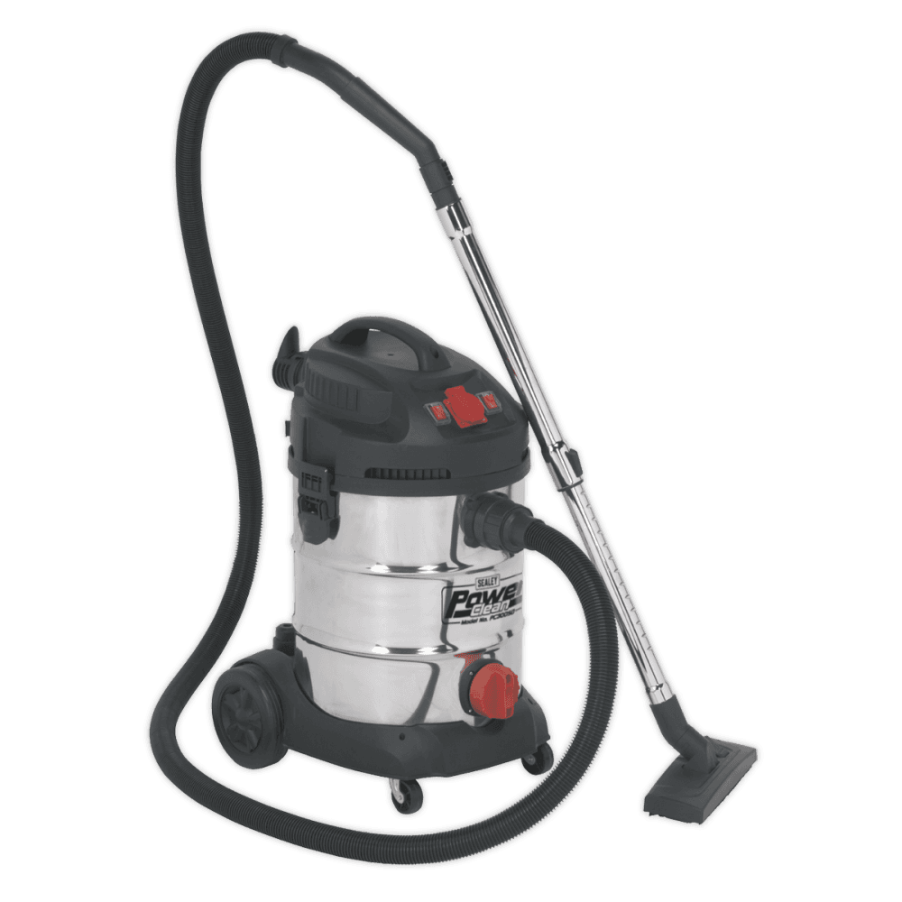 Sealey Vacuum Cleaner Industrial 30ltr 1400W/230V Stainless Bin Auto Start Model No-PC300SDAUTO