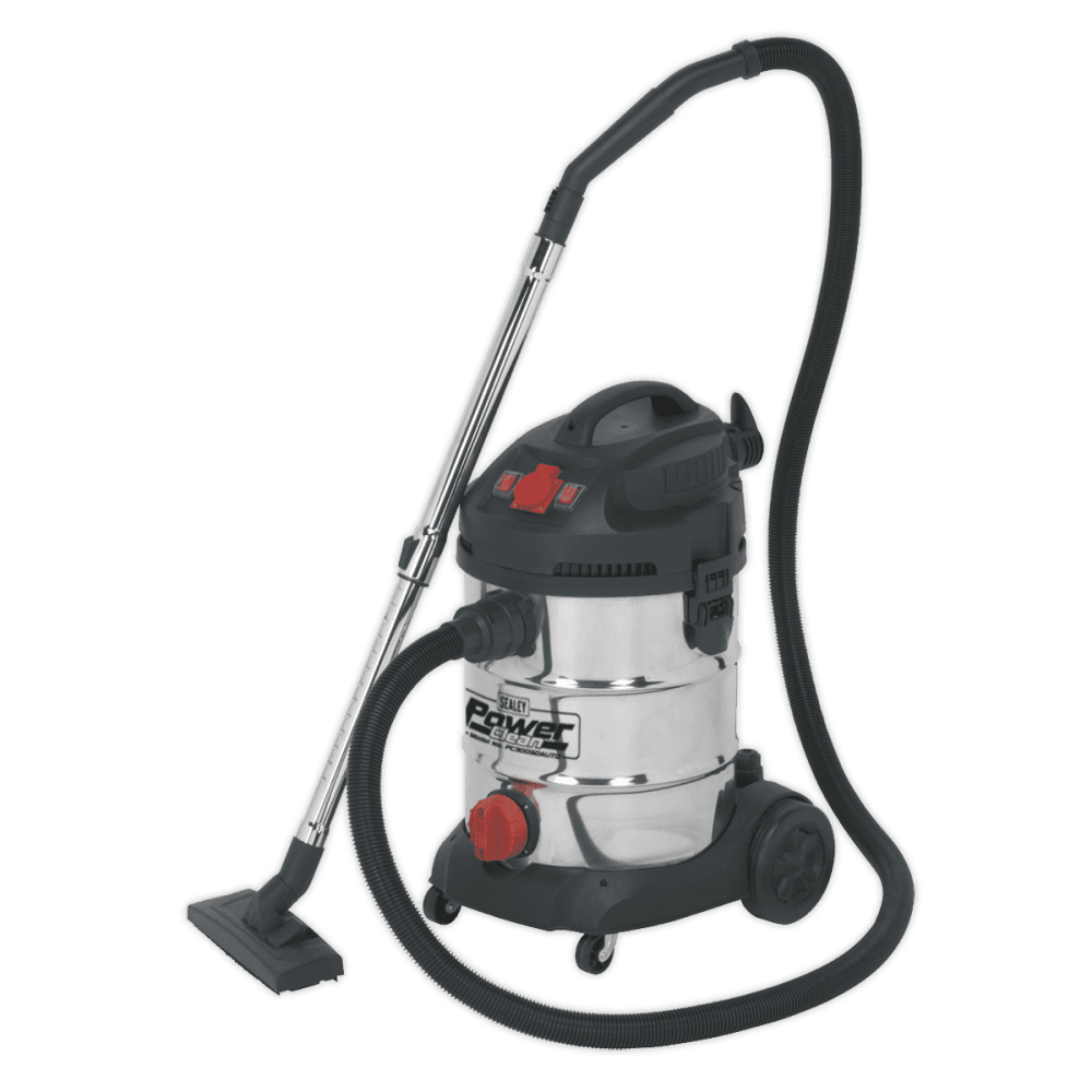 Sealey Vacuum Cleaner Industrial 30ltr 1400W/230V Stainless Bin Auto Start Model No-PC300SDAUTO
