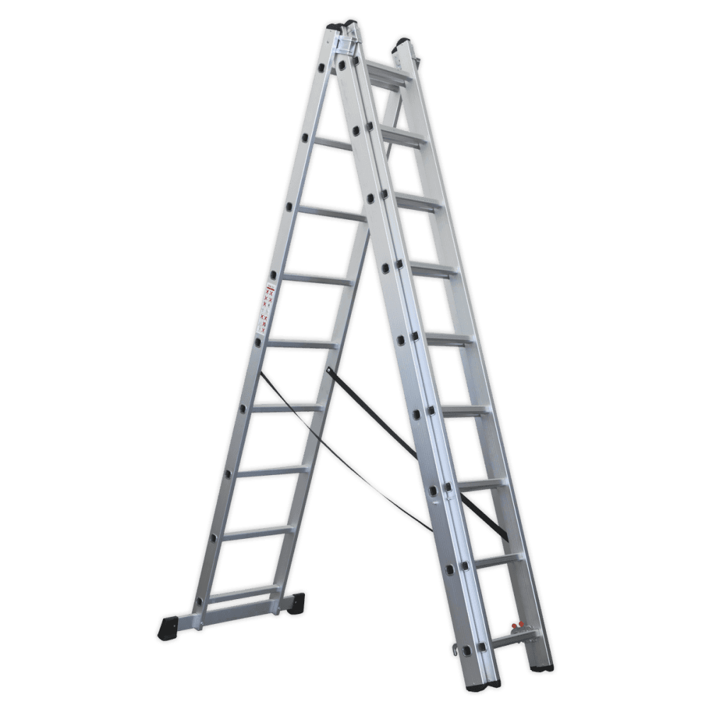 Sealey Aluminium Extension Combination Ladder 3x9 EN 131 Model No-ACL3