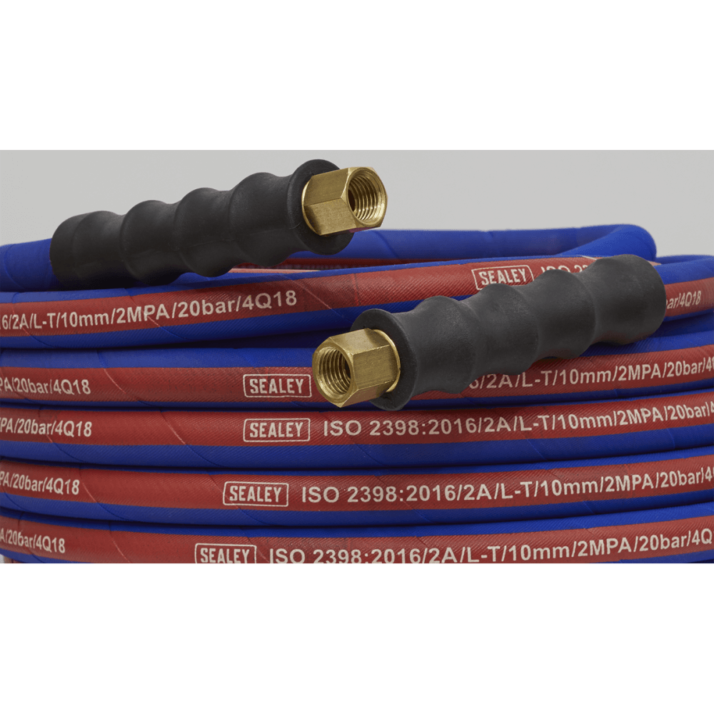 Sealey Air Hose 10mtr x 8mm with 1/4"BSP Unions Extra Heavy-Duty Model No-AH10R
