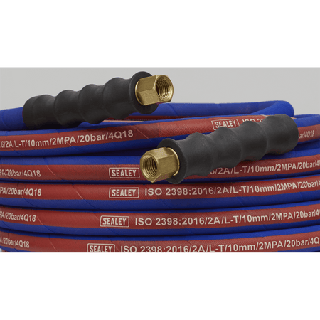 Sealey Air Hose 10mtr x 8mm with 1/4"BSP Unions Extra Heavy-Duty Model No-AH10R