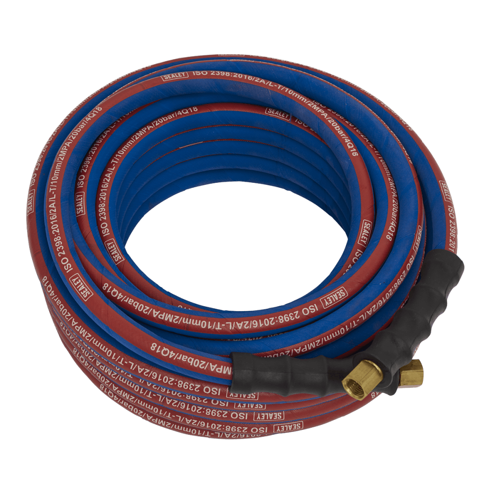 Sealey Air Hose 15mtr x 10mm with 1/4"BSP Unions Extra Heavy-Duty Model No-AH15R/38