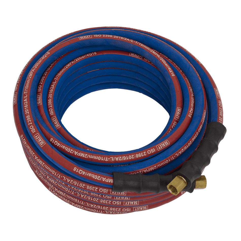 Sealey Air Hose 15mtr x 10mm with 1/4"BSP Unions Extra Heavy-Duty Model No-AH15R/38
