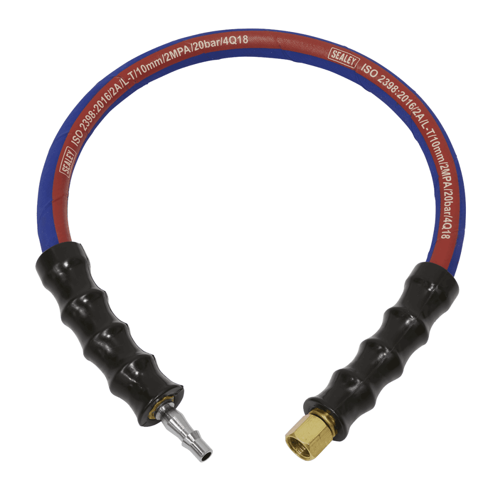 Sealey Air Leader Hose 600mm x 10mm with Tailpiece & 1/4"BSP Union Model No-AH2R/38
