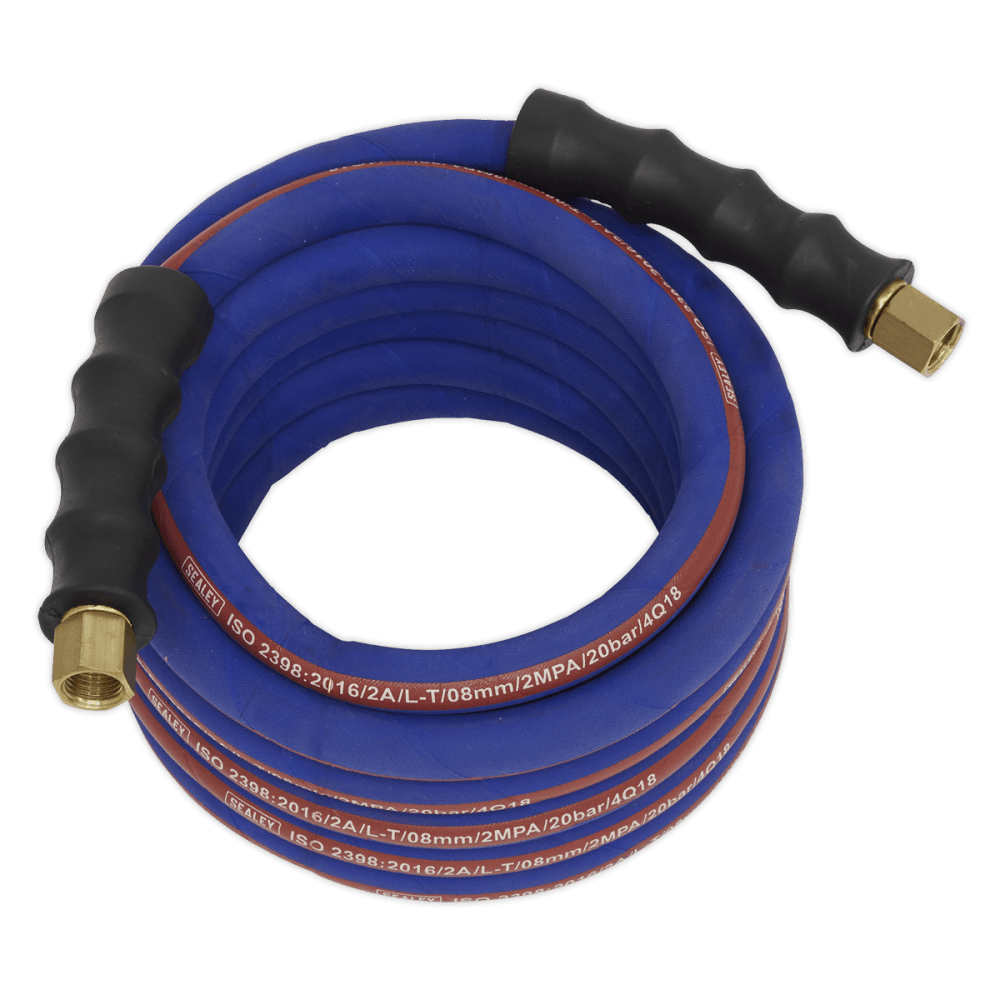 Sealey Air Hose 5mtr x 8mm with 1/4"BSP Unions Extra Heavy-Duty Model No-AH5R