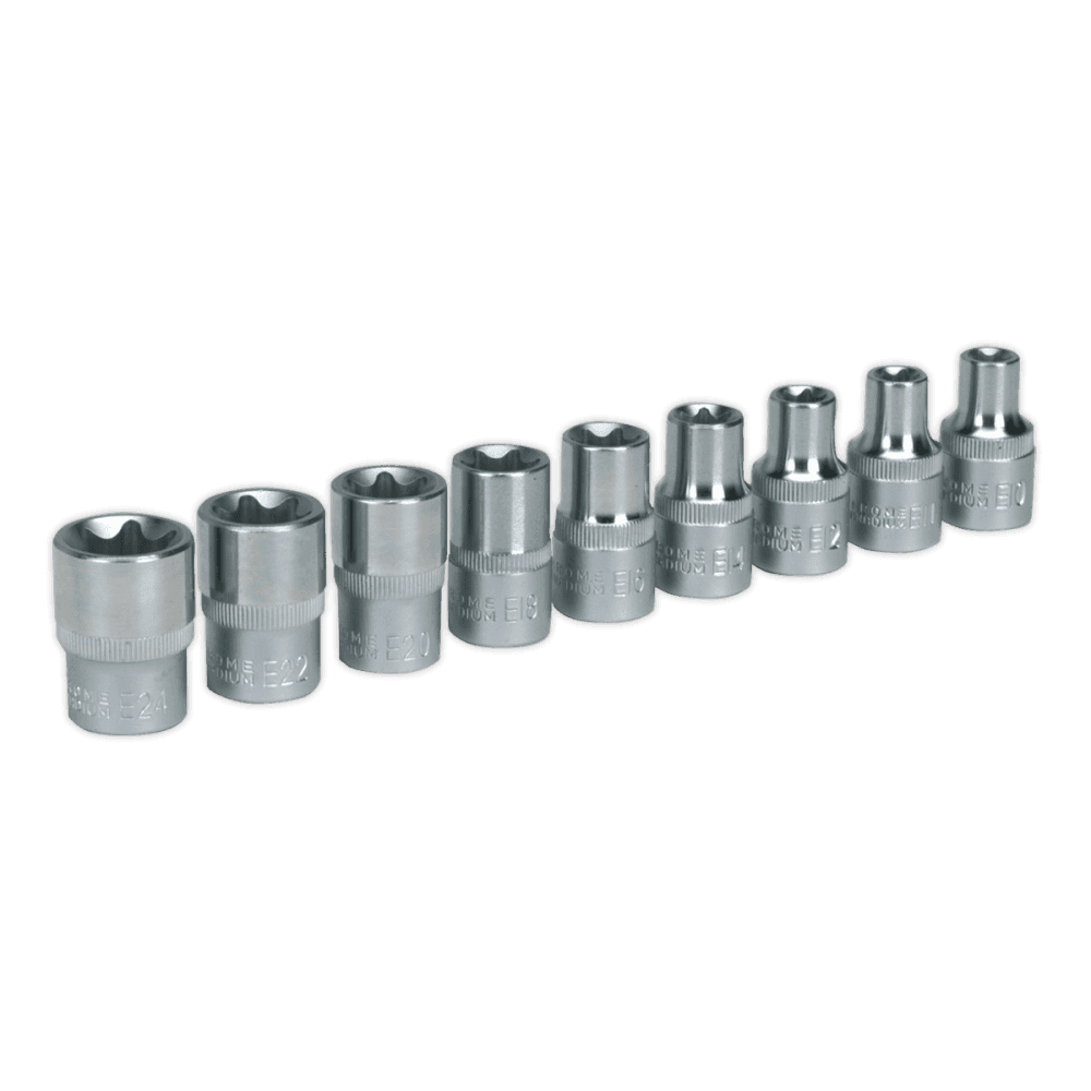 Sealey TRX-Star Female Socket Set 9pc 1/2"Sq Drive E10-E24 Model No-AK230