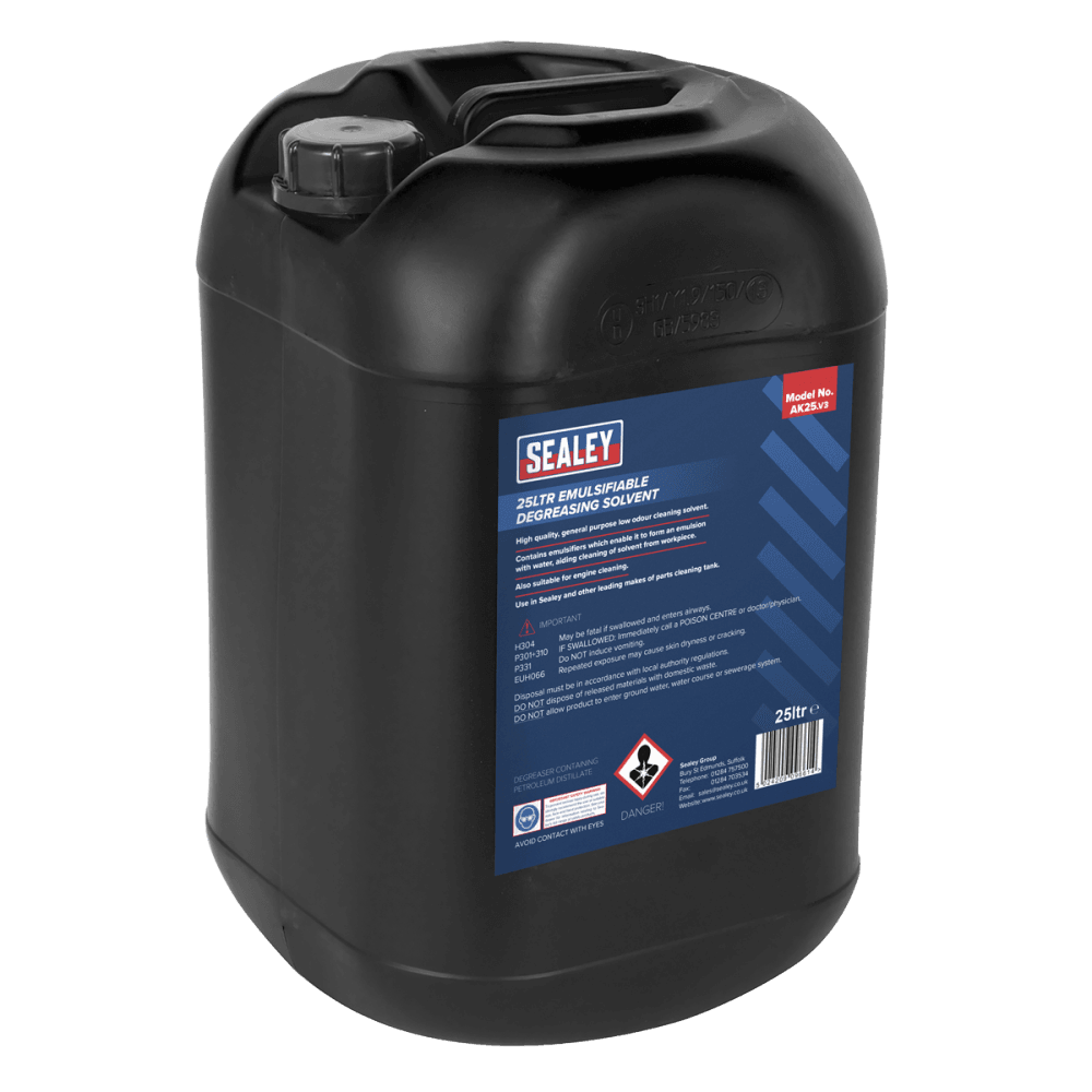 Sealey Degreasing Solvent Emulsifiable 1 x 25ltr Model No-AK25