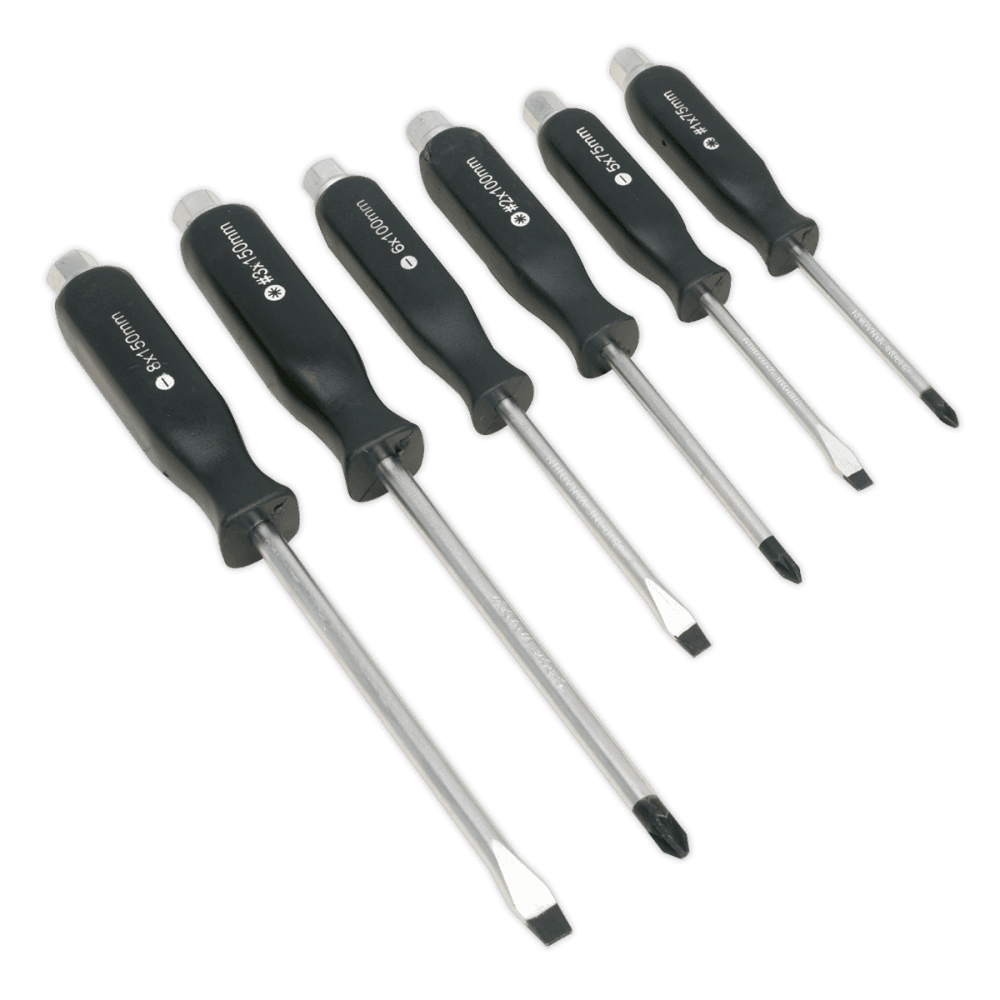 Sealey Screwdriver Set 6pc Hammer-Thru Model No-S0535