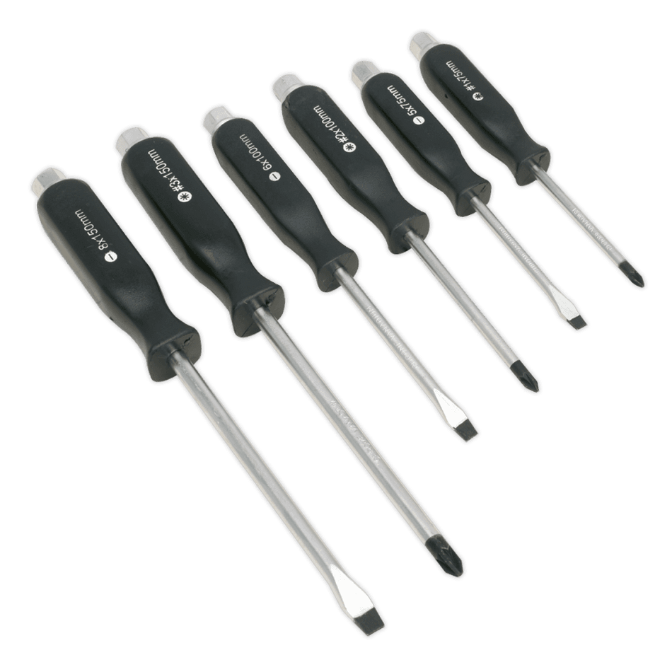 Sealey Screwdriver Set 6pc Hammer-Thru Model No-S0535