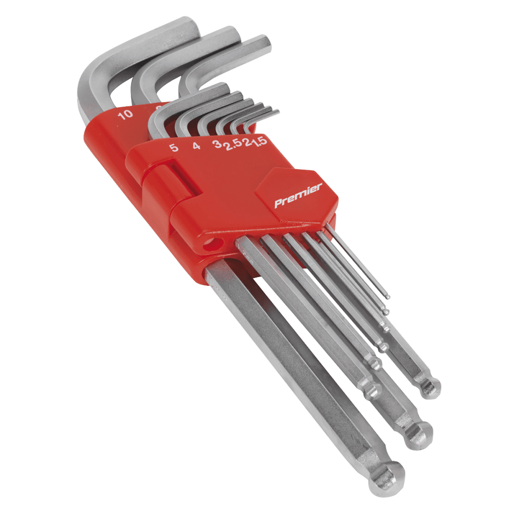 Sealey Ball-End Hex Key Set 9pc Long Metric Model No-AK7139