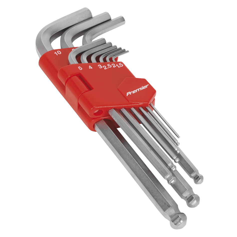 Sealey Ball-End Hex Key Set 9pc Long Metric Model No-AK7139