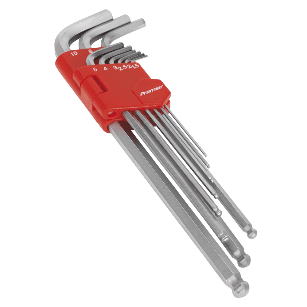 Sealey Ball-End Hex Key Set 9pc Extra-Long Metric Model No-AK7140