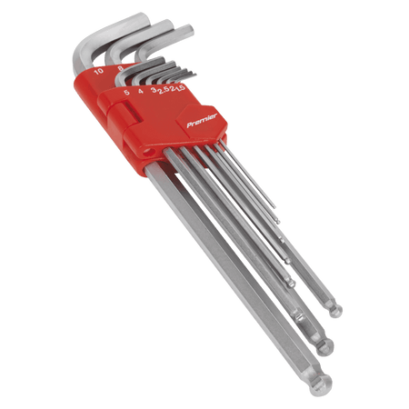 Sealey Ball-End Hex Key Set 9pc Extra-Long Metric Model No-AK7140