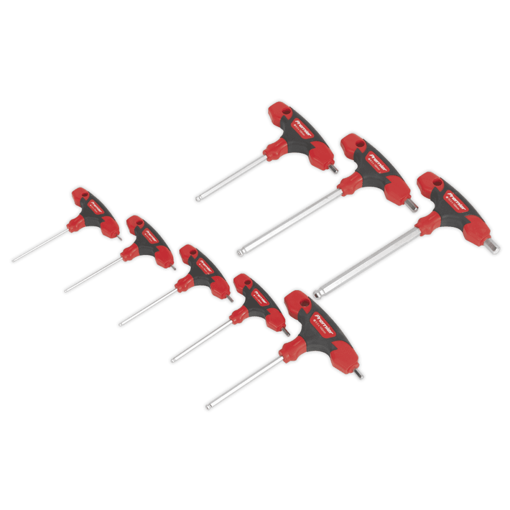Sealey Ball-End Hex Key Set 8pc T-Handle Metric Model No-AK7144