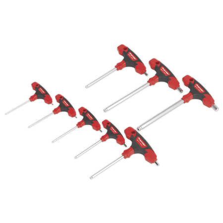 Sealey Ball-End Hex Key Set 8pc T-Handle Metric Model No-AK7144