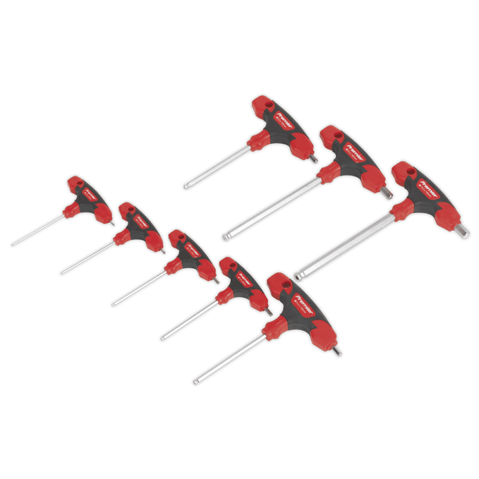 Sealey Ball-End Hex Key Set 8pc T-Handle Metric Model No-AK7144