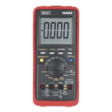 Sealey Automotive Digital Multimeter 15 Function Bar Graph/PC Link Model No-TA203