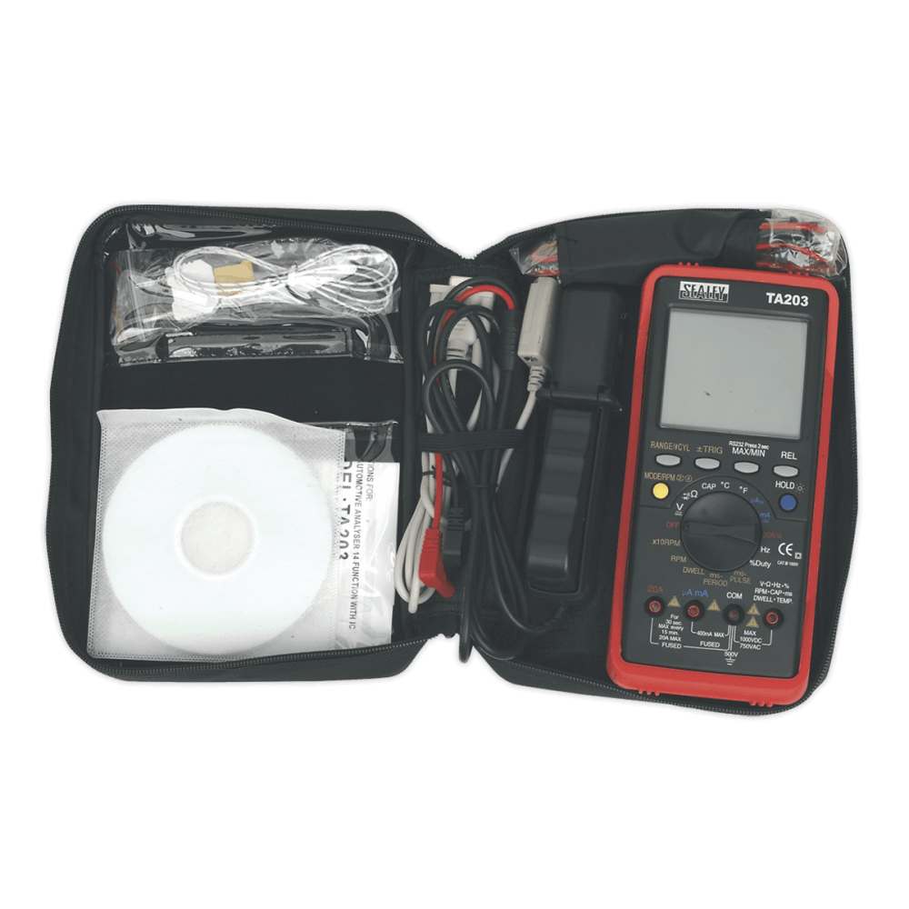 Sealey Automotive Digital Multimeter 15 Function Bar Graph/PC Link Model No-TA203