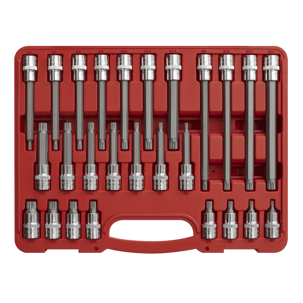 Sealey Spline Socket Bit Set 26pc 1/2"Sq Drive Model No-AK2195