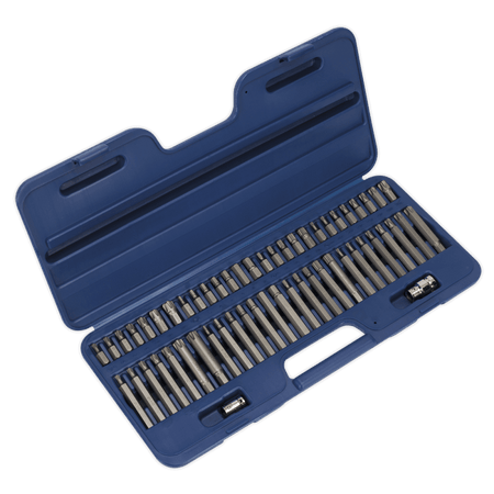 Sealey Ribe/Spline/Hex/Security TRX-Star Bit Set 56pc 3/8" & 1/2"Sq Drive Model No-AK21956