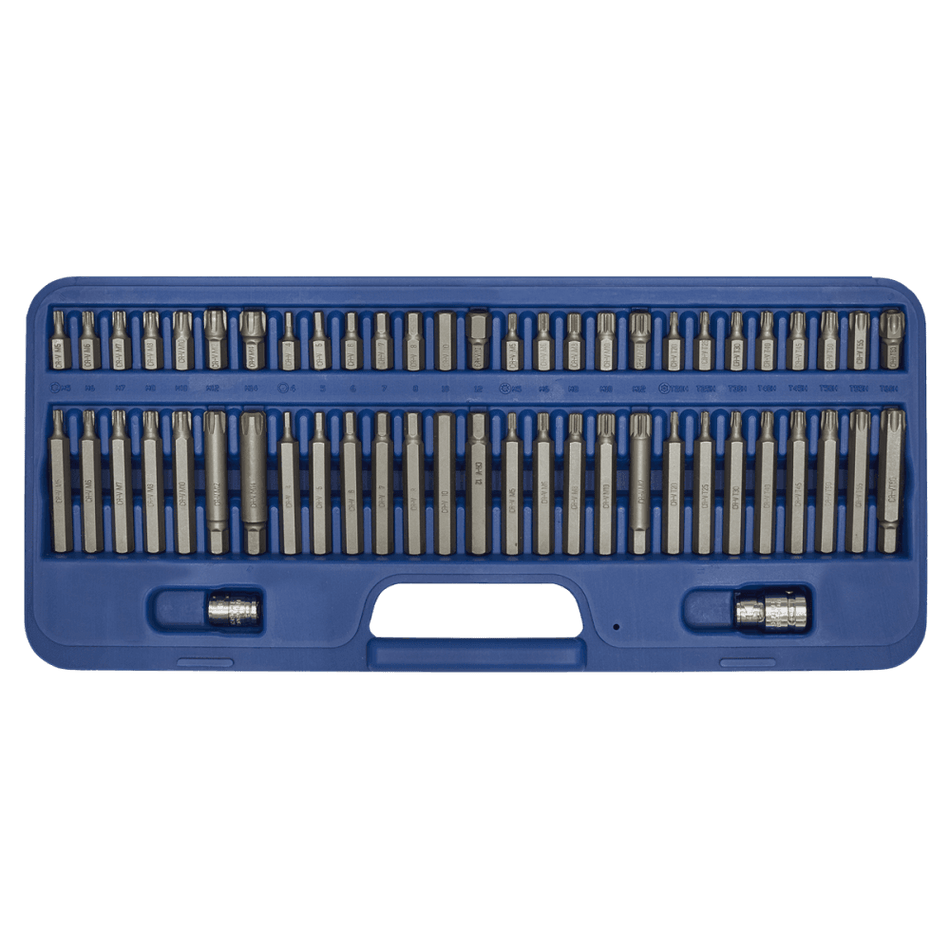 Sealey Ribe/Spline/Hex/Security TRX-Star Bit Set 56pc 3/8" & 1/2"Sq Drive Model No-AK21956