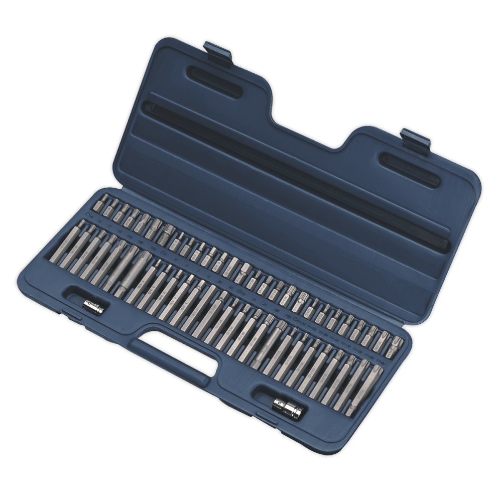 Sealey Ribe/Spline/Hex/Security TRX-Star Bit Set 56pc 3/8" & 1/2"Sq Drive Model No-AK21956