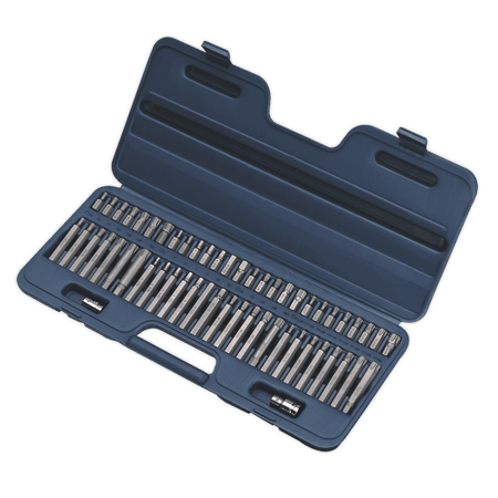 Sealey Ribe/Spline/Hex/Security TRX-Star Bit Set 56pc 3/8" & 1/2"Sq Drive Model No-AK21956