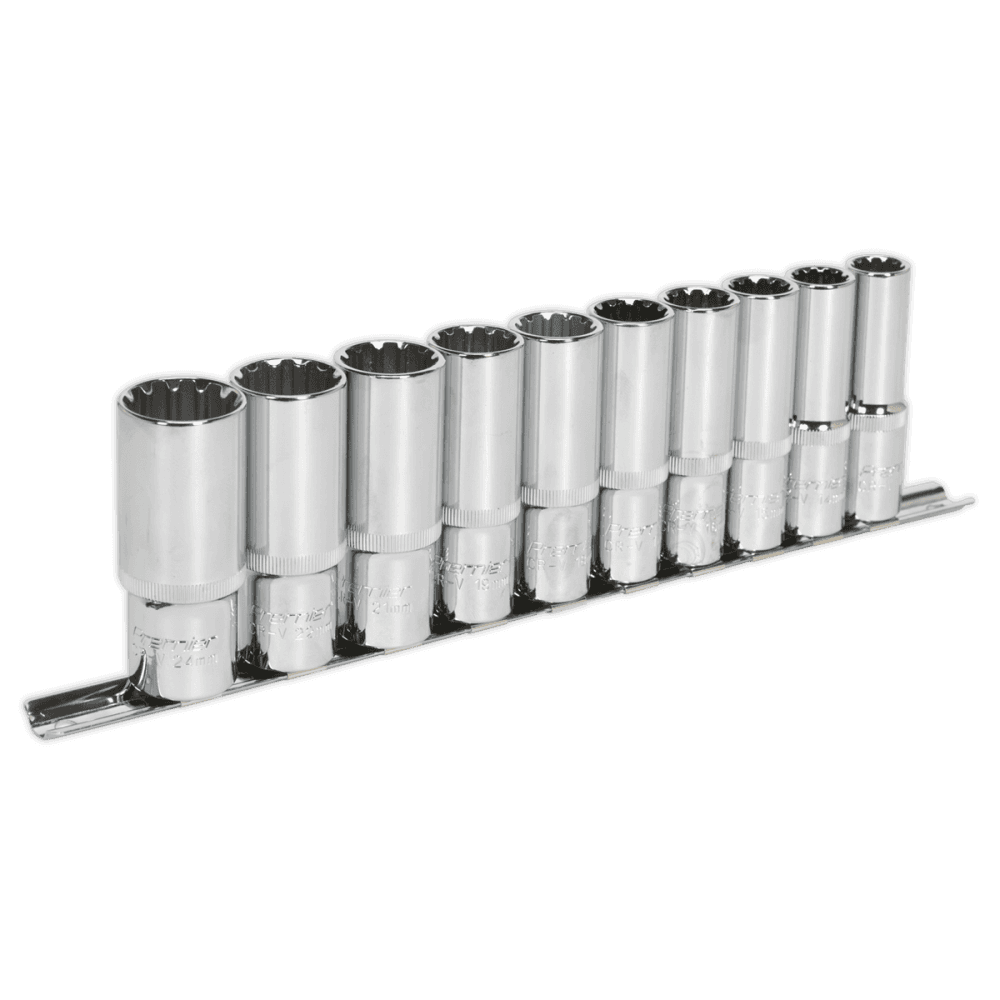 Sealey Socket Set 10pc Deep 1/2"Sq Drive Total Drive Model No-AK70610D