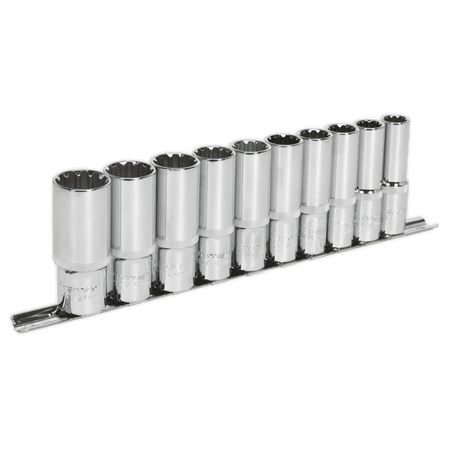 Sealey Socket Set 10pc Deep 1/2"Sq Drive Total Drive Model No-AK70610D