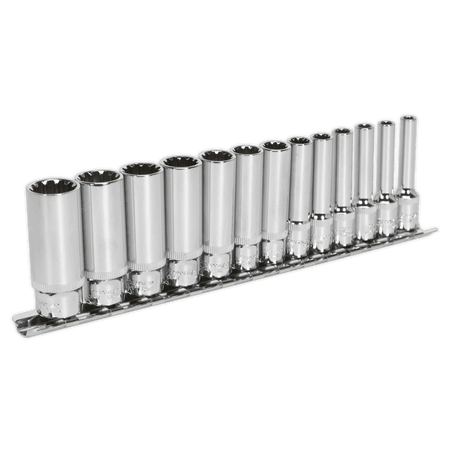 Sealey Socket Set 13pc Deep 1/4"Sq Drive Total Drive Model No-AK69813D