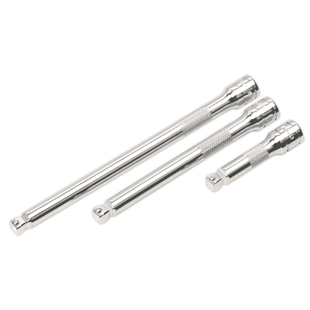 Sealey Wobble/Rigid Extension Bar Set 3pc 3/8"Sq Drive Model No-AK763