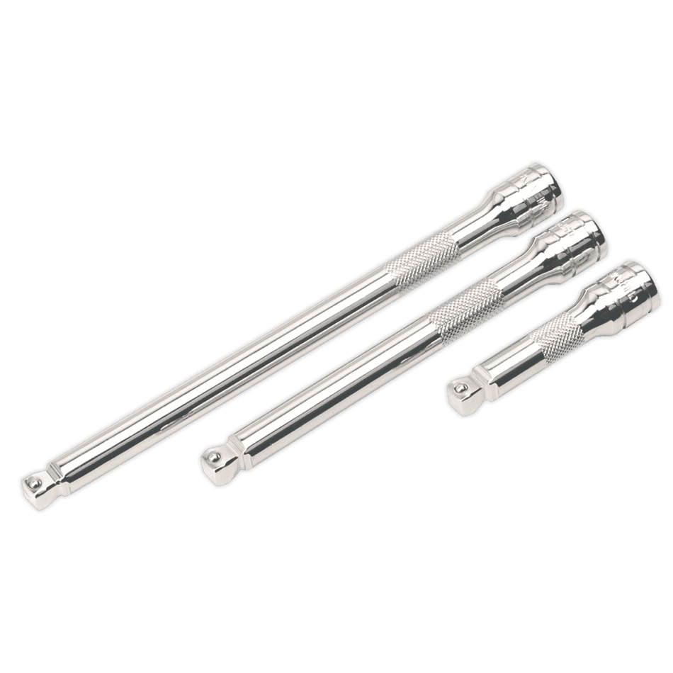Sealey Wobble/Rigid Extension Bar Set 3pc 3/8"Sq Drive Model No-AK763