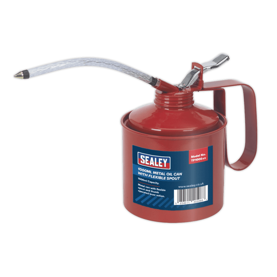 Sealey Metal Oil Can Flexible Spout 1000ml Model No-TP1000