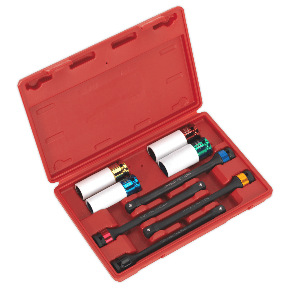 Sealey Torque Stick & Aluminium Wheel Impact Socket Set 8pc 1/2"Sq Drive Model No-AK2243