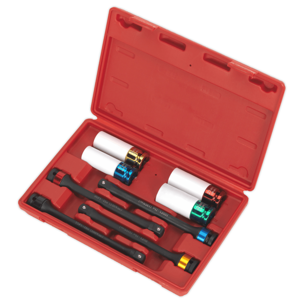 Sealey Torque Stick & Aluminium Wheel Impact Socket Set 8pc 1/2"Sq Drive Model No-AK2243