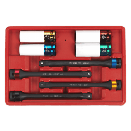 Sealey Torque Stick & Aluminium Wheel Impact Socket Set 8pc 1/2"Sq Drive Model No-AK2243