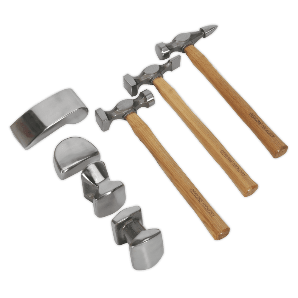 Sealey Panel Beating Set 7pc Drop-Forged Hickory Shafts Model No-CB507