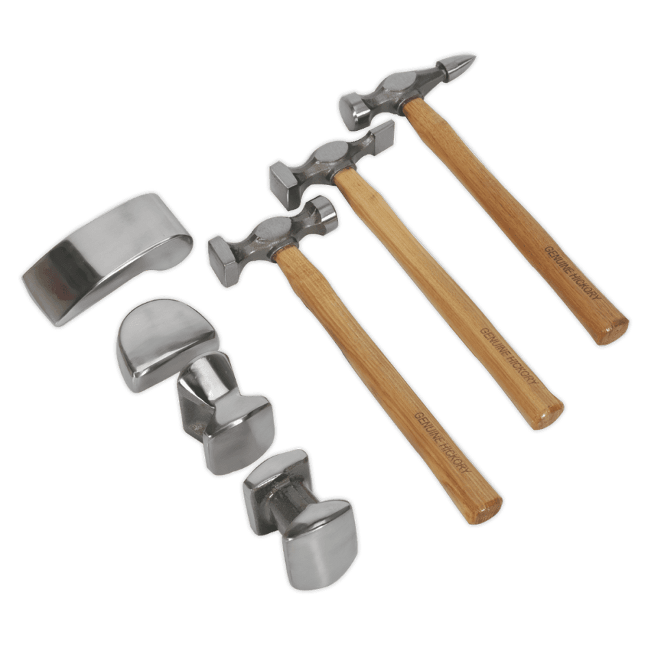 Sealey Panel Beating Set 7pc Drop-Forged Hickory Shafts Model No-CB507