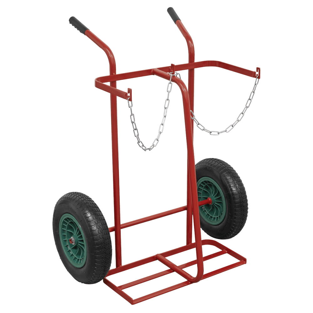 Sealey Welding Bottle Trolley with Pneumatic Tyres - 2 Bottle Model No-ST28P
