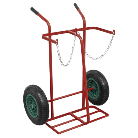 Sealey Welding Bottle Trolley with Pneumatic Tyres - 2 Bottle Model No-ST28P