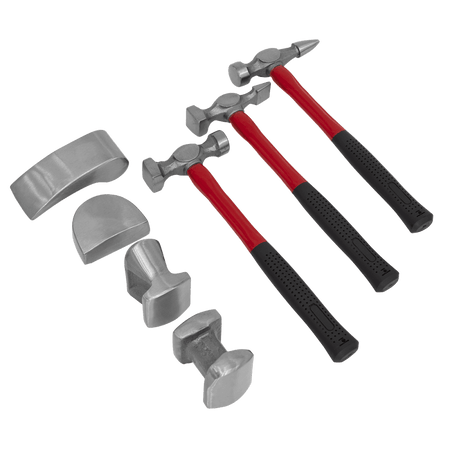 Sealey Panel Beating Set 7pc Drop-Forged Fibreglass Shafts Model No-CB707