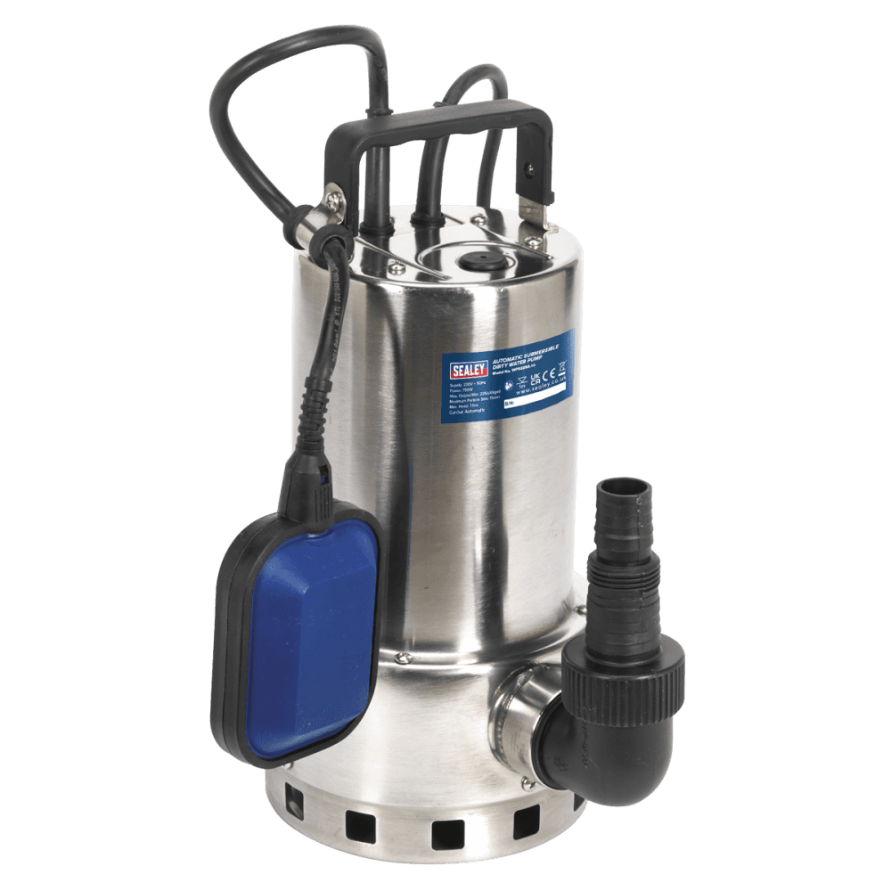 Sealey Submersible Stainless Water Pump Automatic Dirty Water 225ltr/min 230V Model No-WPS225A
