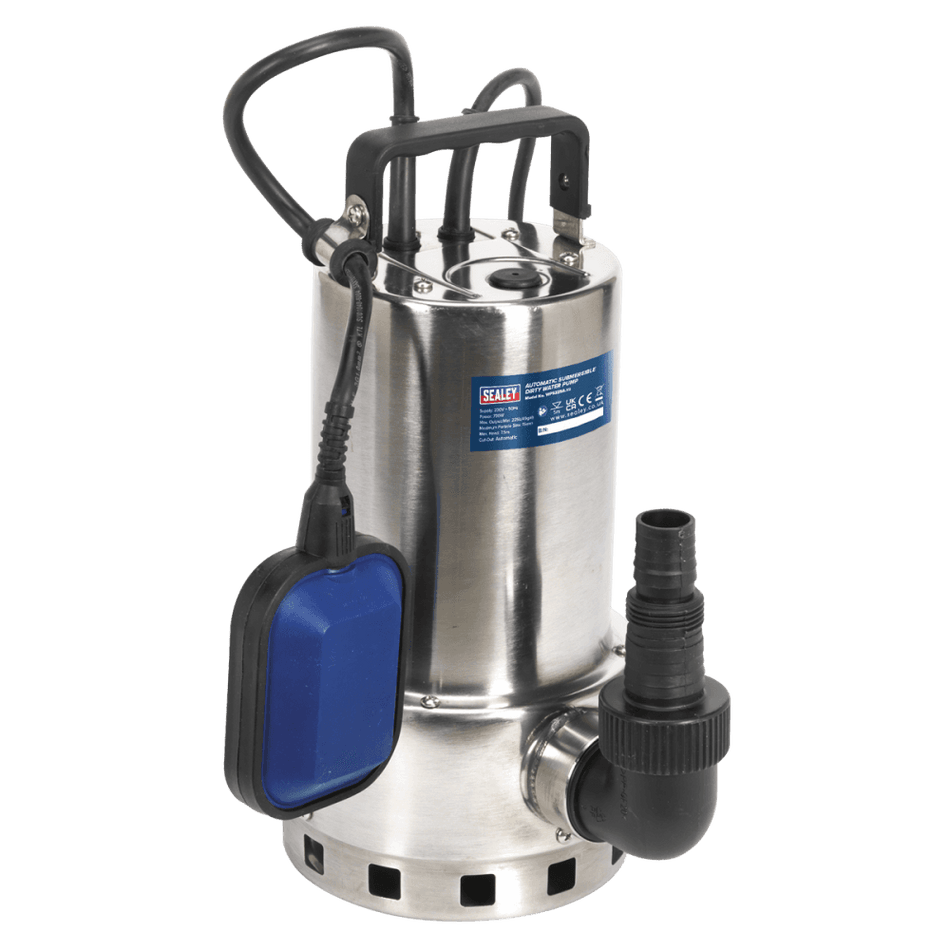 Sealey Submersible Stainless Water Pump Automatic Dirty Water 225ltr/min 230V Model No-WPS225A