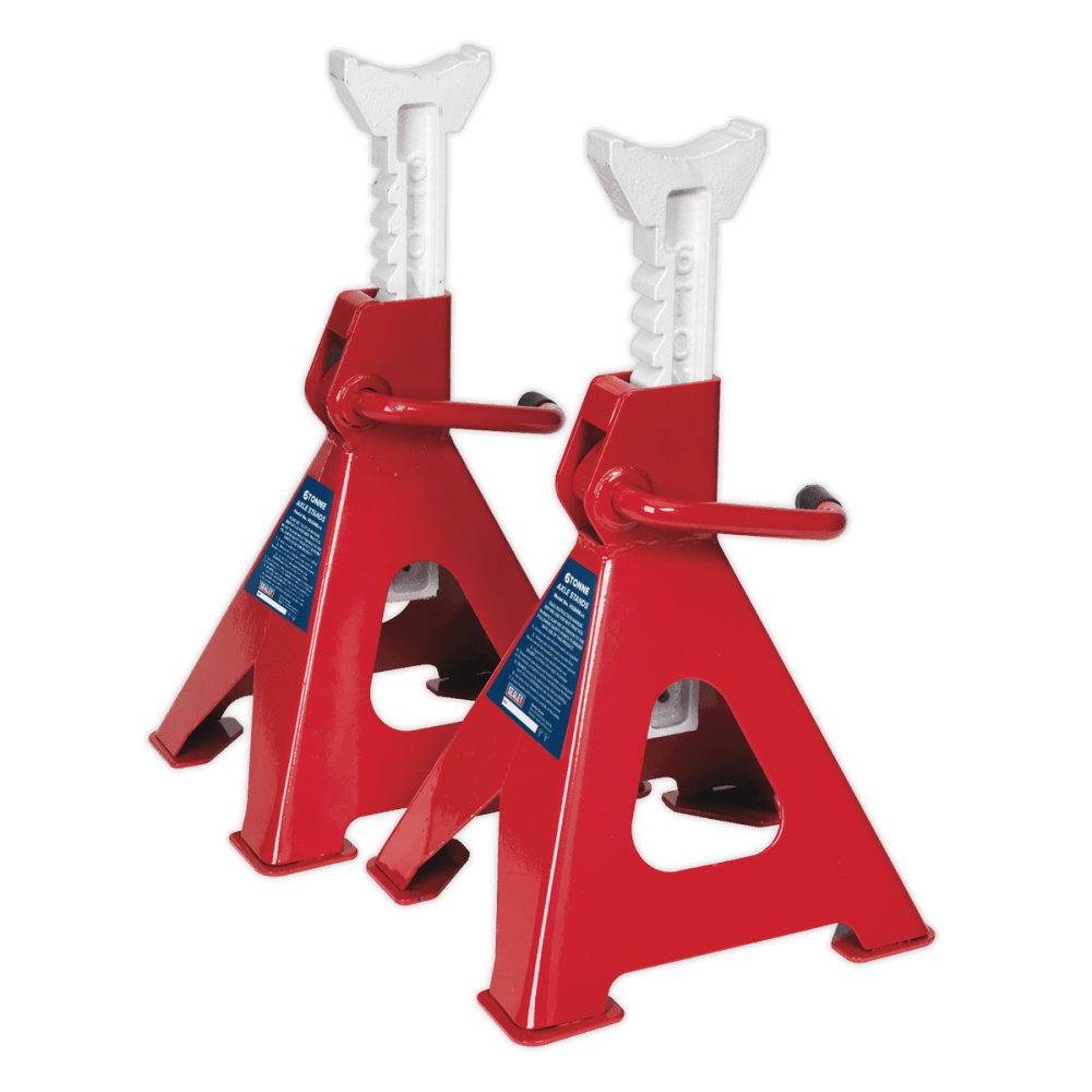Sealey Axle Stands 6tonne Capacity per Stand 12tonne per Pair Ratchet Type Model No-VS2006