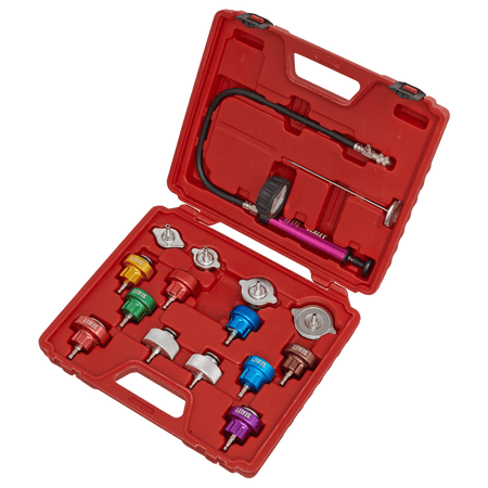 Sealey Cooling System Pressure Test Kit 16pc Model No-VS006