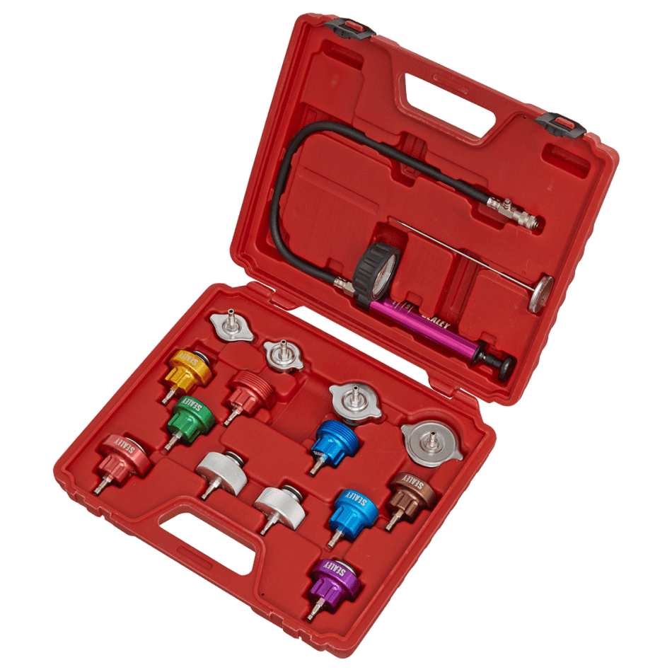 Sealey Cooling System Pressure Test Kit 16pc Model No-VS006