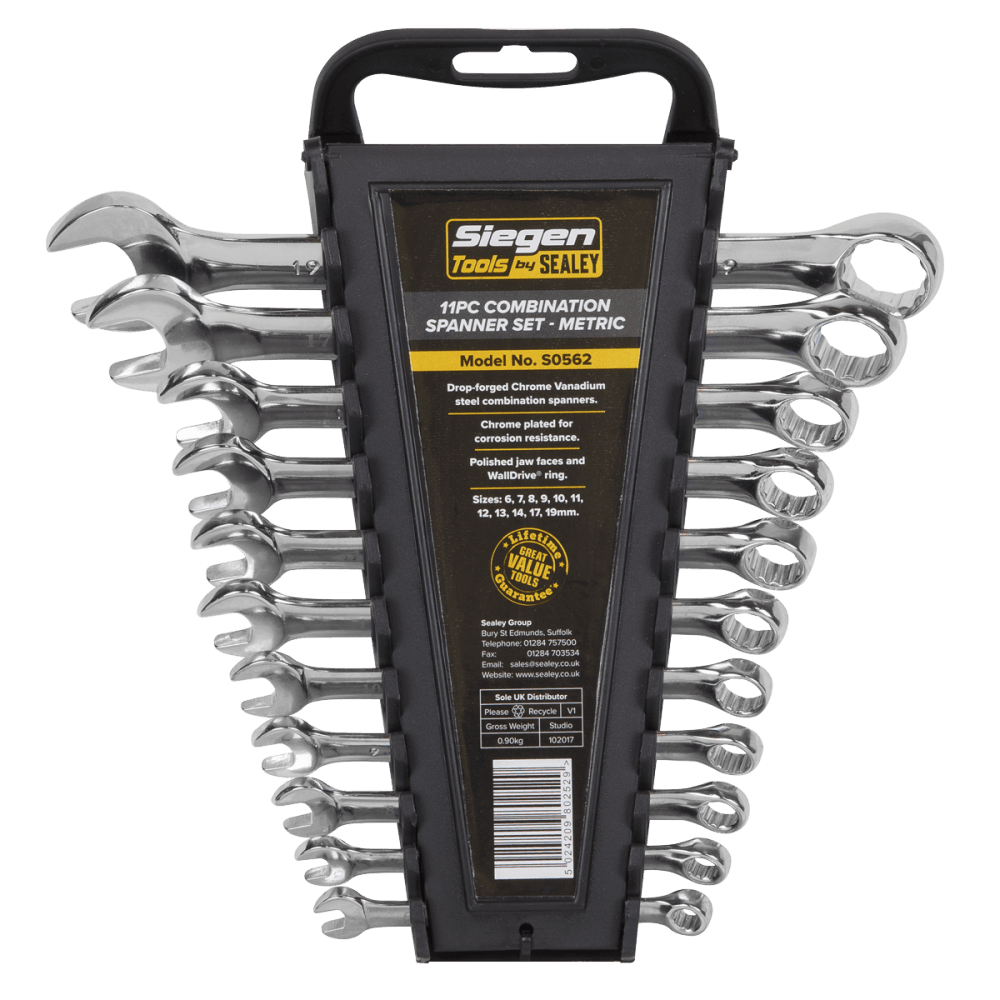Sealey Combination Spanner Set 11pc Metric Model No-S0562